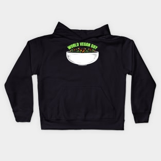 Vegetarians Veggie Bowl For World Vegan Day Kids Hoodie